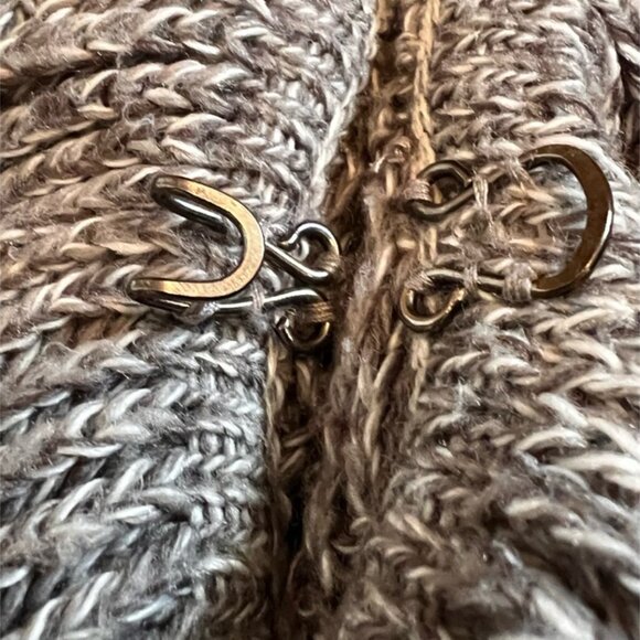 Karen Scott Petite XL Ruffle Cardigan Sweater Beige Marled Knit Cozy Open Front - Picture 8 of 13